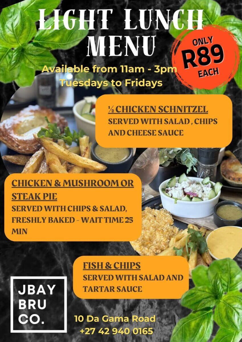 Light Lunch Menu